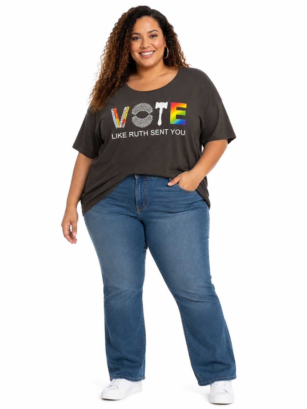 Vote Like Ruth Sent You Graphic T-Shirt Women’s Plus Size 5XL Black